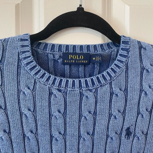 Polo by Ralph Lauren Blue Cable Knit Sweater - Picture 2 of 7